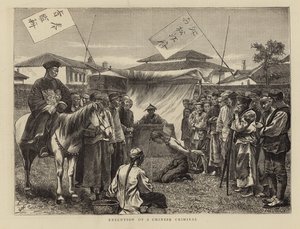 Hinrichtung eines chinesischen Kriminellen (Gravur)