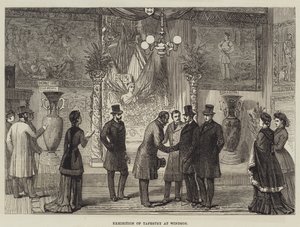 Ausstellung von Wandteppichen in Windsor (Gravur) von English School