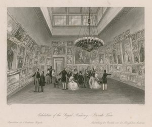 Ausstellung der Royal Academy - private Ansicht von English School