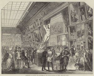 Ausstellung von Malerei und Skulptur im Palais National in Paris (Stich) von English School