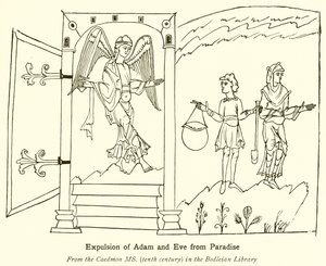 Vertreibung von Adam und Eva aus dem Paradies von English School