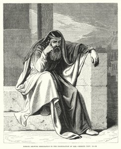 Ezechiel zeigt Resignation gegenüber der Verfügung Gottes, Ezechiel XXIV von English School