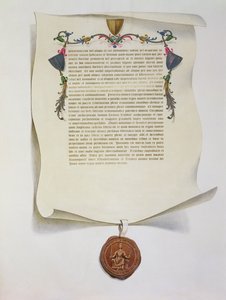 Faksimile-Ausgabe der Magna Carta, erstmals veröffentlicht 1225, 1816 von English School