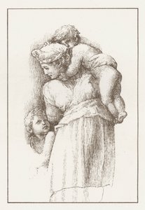 Faksimile einer Studie von Raphael (Gravur) von English School