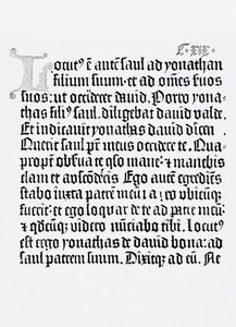 Faksimile einer Seite aus der Bibel, gedruckt von Johannes Gutenberg, Mainz, 1456 von English School