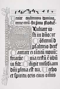 Faksimile einer Seite aus einem Psalter, gedruckt von Johann Fust und Petrus Schoiffer, Mainz, 1459 von English School