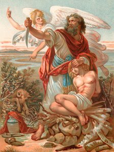 Der treue Abraham bereit, seinen Sohn Isaak zu opfern von English School