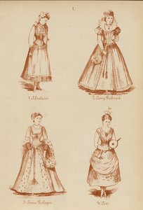 Kostüme: Elsässerin, Amy Robsart, Anne Boleyn, Luft von English School