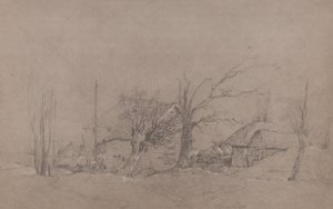 Bauerngebäude am Flussufer, ca. 1840 von English School