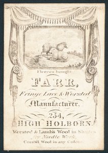 Farr, Hersteller von Fransen, Spitzen und Wolle, Visitenkarte von English School