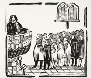 Weitere und schrecklichere Warnungen von Gott, Illustration aus Chap-books des achtzehnten Jahrhunderts von John Ashton, veröffentlicht 1882 von English School