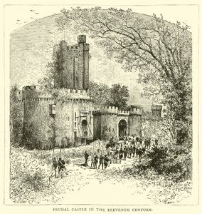 Feudale Burg im elften Jahrhundert von English School
