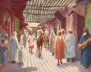Fès, eine schattige Straße von English School