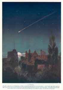Feuerball verursacht durch einen großen Meteor, der in die Erdatmosphäre eintritt von English School