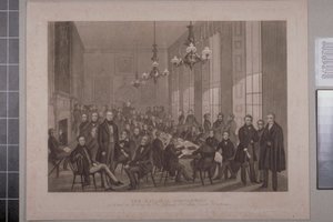Erstes Chartistentreffen, British Coffee House in der Cockspur Street, 1839 von English School