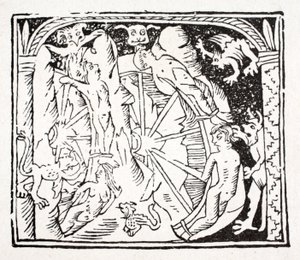 Erstes: Lazarus, was er in der Hölle gesehen hat - Räder wie Windmühlen auf einem Berg, die sich ständig drehen und die Stolzen halten von English School