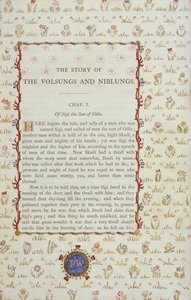 Erste Seite aus Die Geschichte der Volsungs und Niblungs, c.1870 von English School