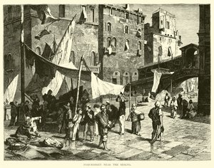 Fischmarkt nahe der Rialto-Brücke von English School