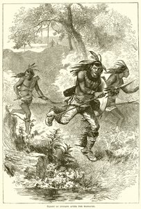 Flucht der Indianer nach dem Massaker von English School