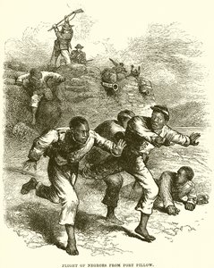 Flucht der Neger von Fort Pillow (Gravur) von English School