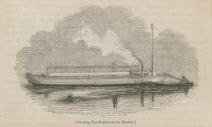 Schwimmende Feuerwehr auf der Themse von English School