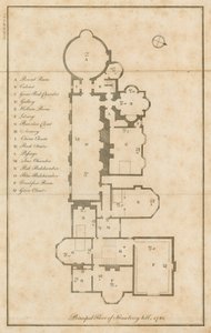 Grundriss des Hauptgeschosses, Strawberry Hill, London von English School
