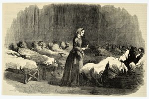 Florence Nightingale im Barrack Hospital, Scutari, 1855