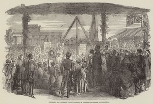 Gründung einer Hindoo-Mädchenschule auf dem Cornwallis-Platz in Kalkutta von English School
