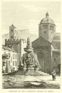 Brunnen auf dem Domplatz in Trient von English School