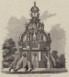 Brunnen vor dem Holyrood Palace (Gravur) von English School