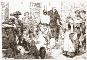 Franz Lambert predigt, Illustration aus Die Geschichte des Protestantismus von James Aitken Wylie, veröffentlicht 1878 von English School