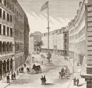 Franklin Street, Boston, Massachusetts in den 1870er Jahren