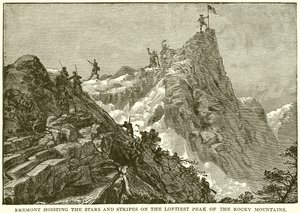 Fremont hisst die Sterne und Streifen auf dem höchsten Gipfel der Rocky Mountains von English School