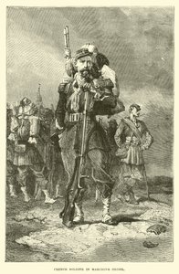 Französischer Soldat im Marsch von English School