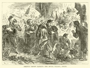 Französische Truppen plündern den Königspalast, Peking von English School