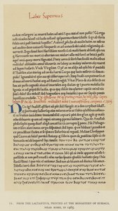 Aus dem Lactantius, gedruckt im Kloster Subiaco, in der Nähe von Rom, 1465 von English School