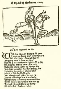 Aus der zweiten Ausgabe von Chaucers Canterbury Tales, gedruckt von Caxton von English School