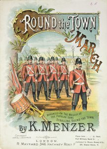 Titelseite der Partitur für Round the Town March von K. Menzer von English School