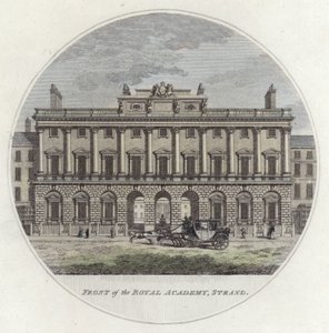 Vorderseite der Royal Academy, Strand, London von English School