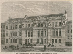 Front der neuen Freemasons Hall, Great Queen Street, Lincolns Inn Field, London von English School