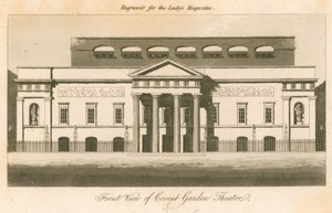 Vorderansicht des Covent Garden Theaters, London (Gravur) von English School