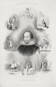 Frontispiz für die Historien, aus The Complete Works of Shakespeare, überarbeitet von J. O. Halliwell, graviert von G. Greatbach