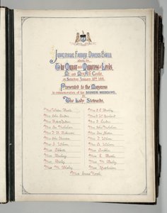 Frontispiz aus einem Souveniralbum des Juvenile Fancy Dress Ball, Leeds von English School