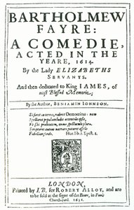 Frontispiz zu Bartholomew Fayre: A Comedie von Benjamin Jonson, 1631