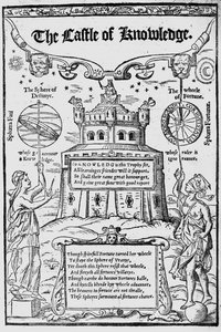 Frontispiz zu The Castle of Knowledge von Robert Recorde, 1556