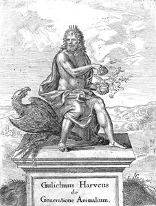 Frontispiz zu William Harveys De Generatione Animalium, veröffentlicht 1651 von English School