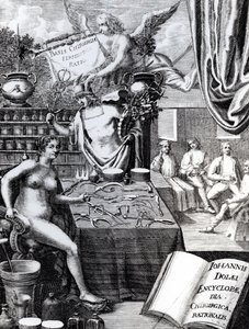Frontispiz zu einer Enzyklopädie des chirurgischen Denkens von John Dolaeus von English School