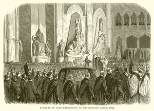 Beerdigung von Lord Palmerston in der Westminster Abbey, 1865