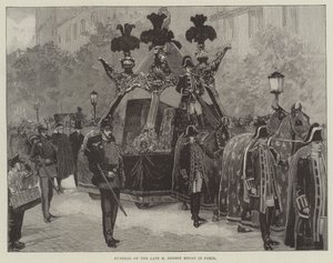 Beerdigung des verstorbenen M Ernest Renan in Paris (Stich) von English School