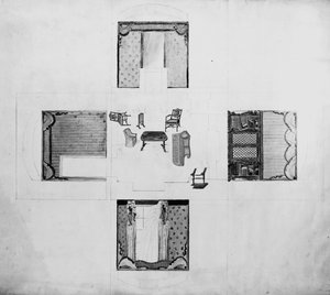 Einrichtung für ein kleines Wohnzimmer, Gillows and Co, 1822 von English School